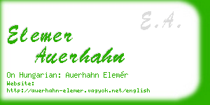 elemer auerhahn business card